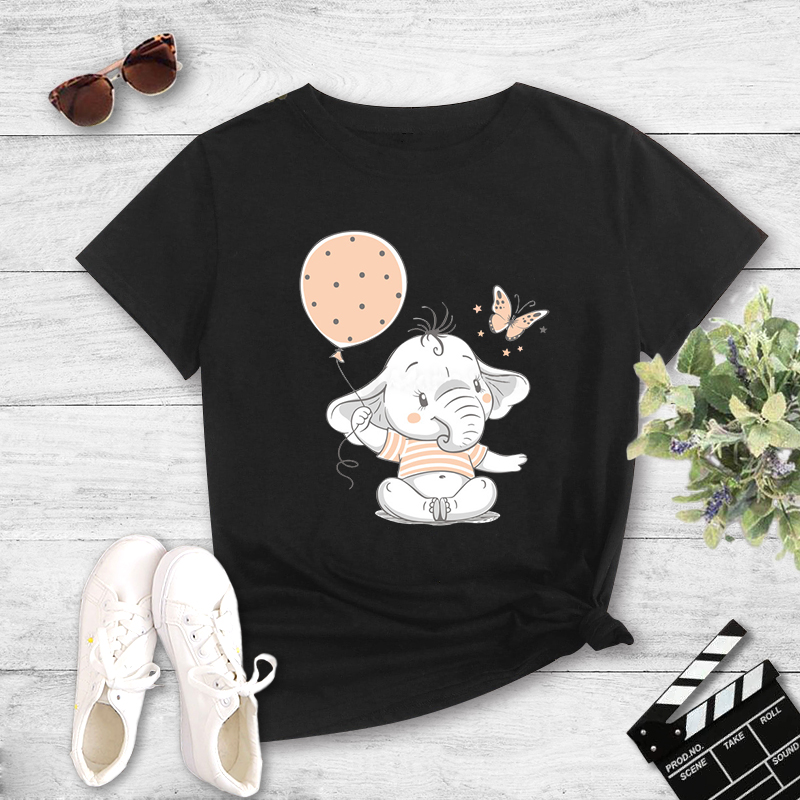 Cartoon Elephant Printed Casual T-shirt display picture 4