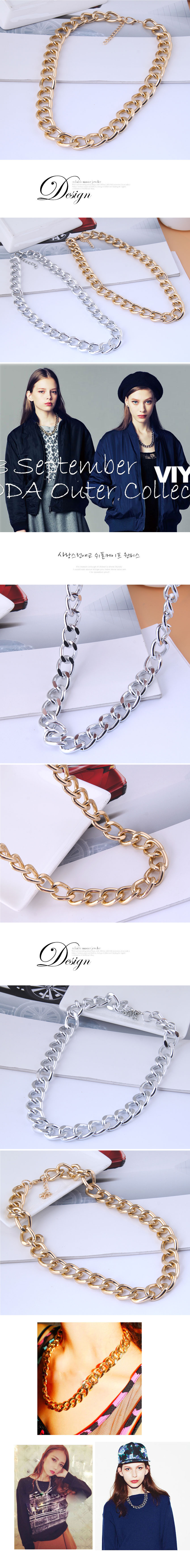 Fashion Simple Metal Chain Smooth Short Necklace display picture 1