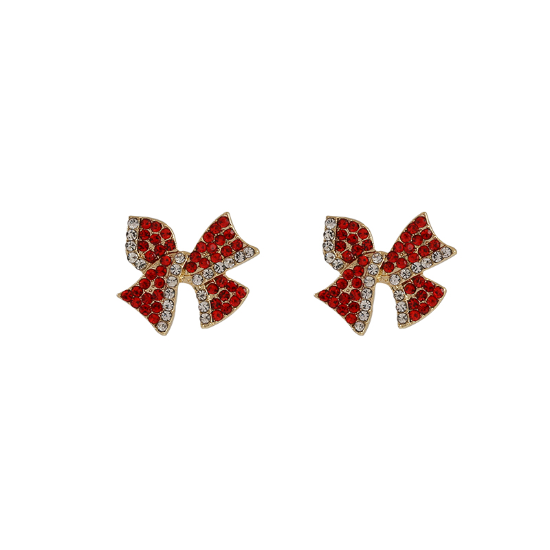 Fashion New Style Red Super Flash Bow Earrings display picture 7