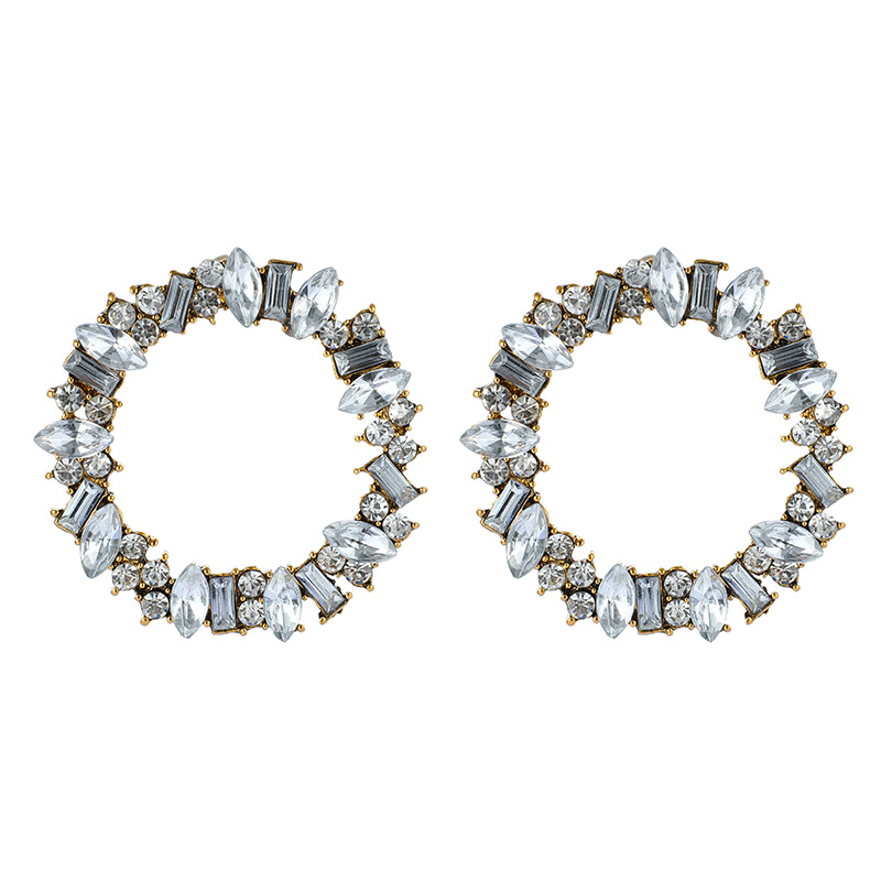 Boucles D&#39;oreilles Cercle De Strass Exagérés Coréens display picture 8