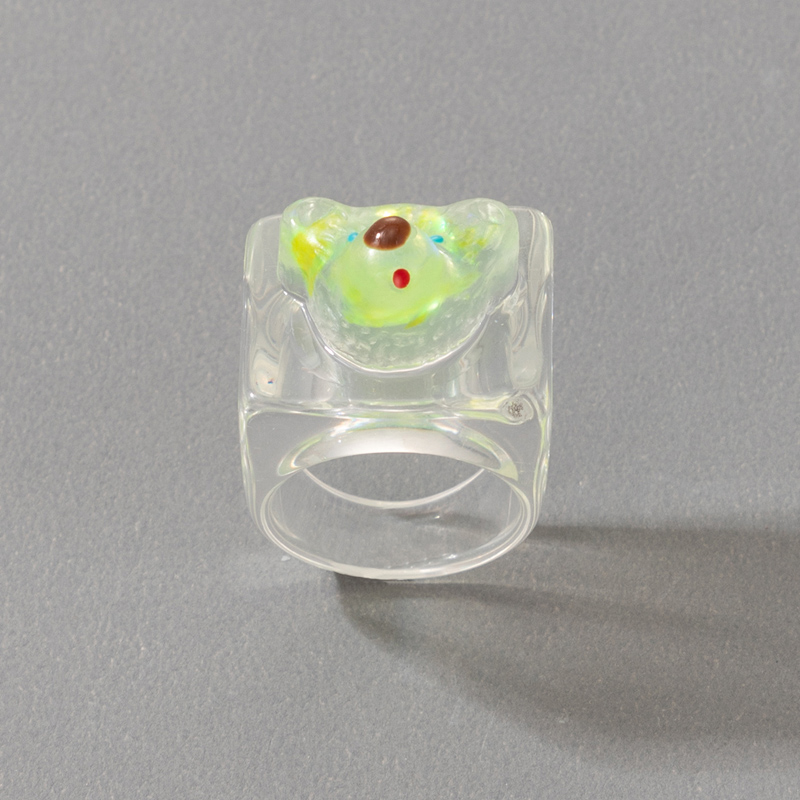 Korean Fashion Style Transparent White Resin Square Ring display picture 2