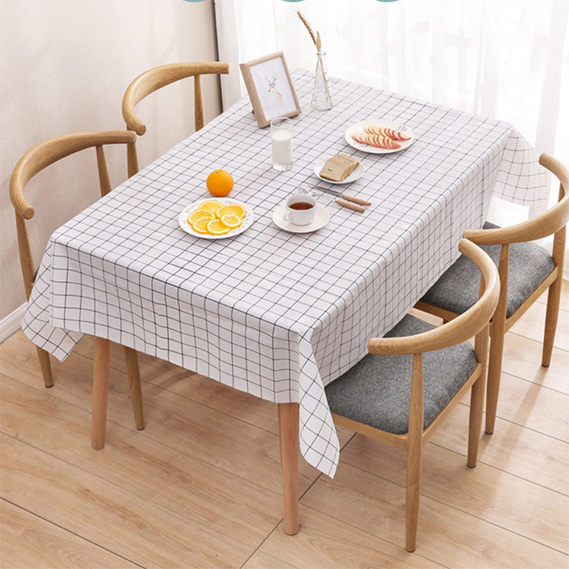 Household Checkered Waterproof Tablecloth display picture 2