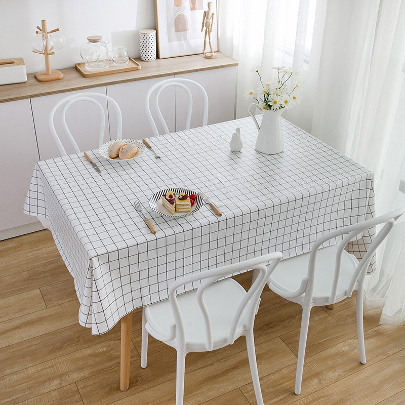 Household Checkered Waterproof Tablecloth display picture 3