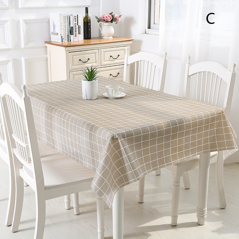 Household Checkered Waterproof Tablecloth display picture 5