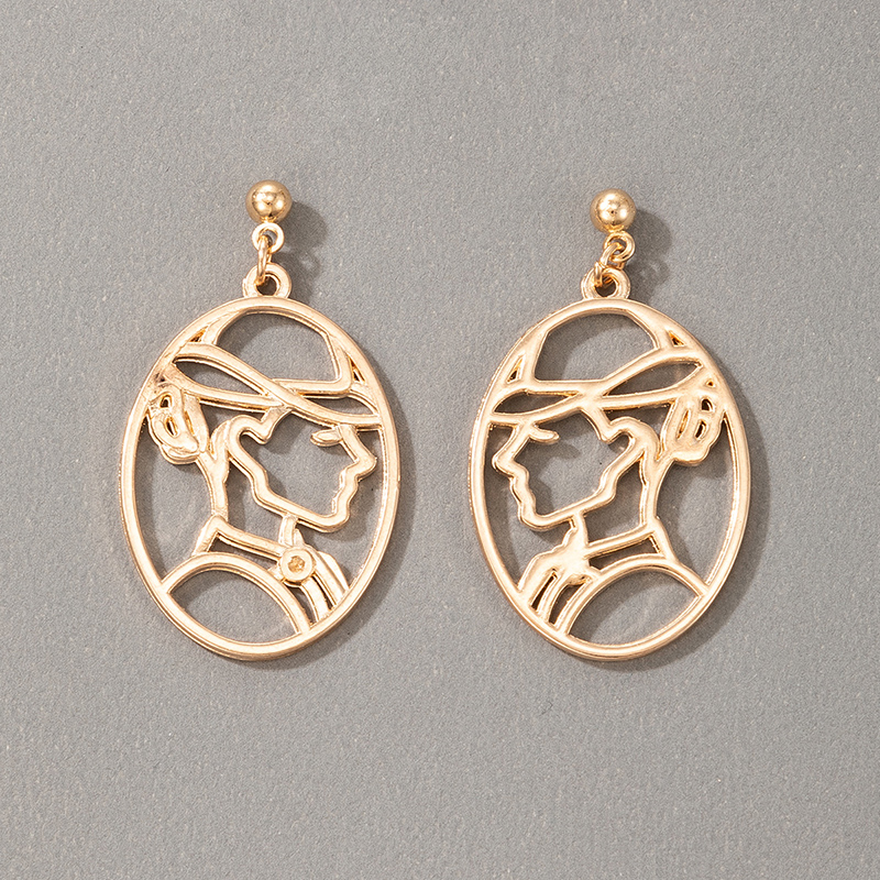 Fashion Abstract Face Hollow Earrings display picture 1