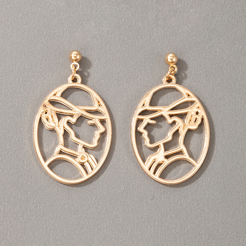 Pendientes Huecos De Cara Abstracta De Moda display picture 1