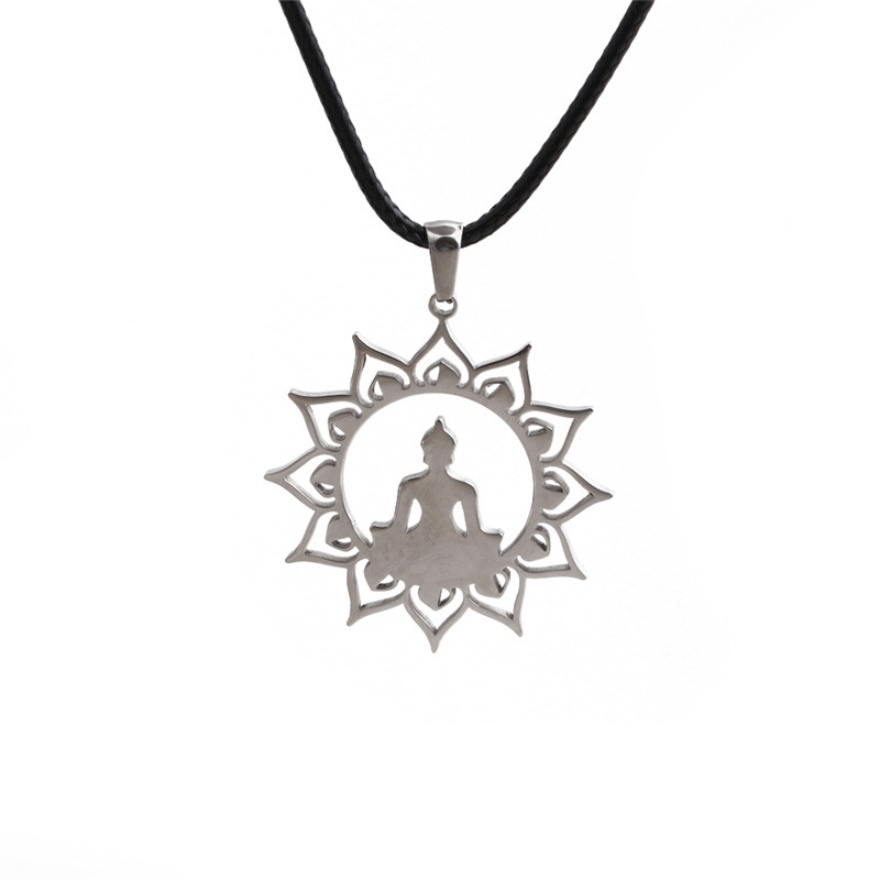 Simple Style Buddha Stainless Steel Plating Gold Plated Pendant Necklace display picture 2