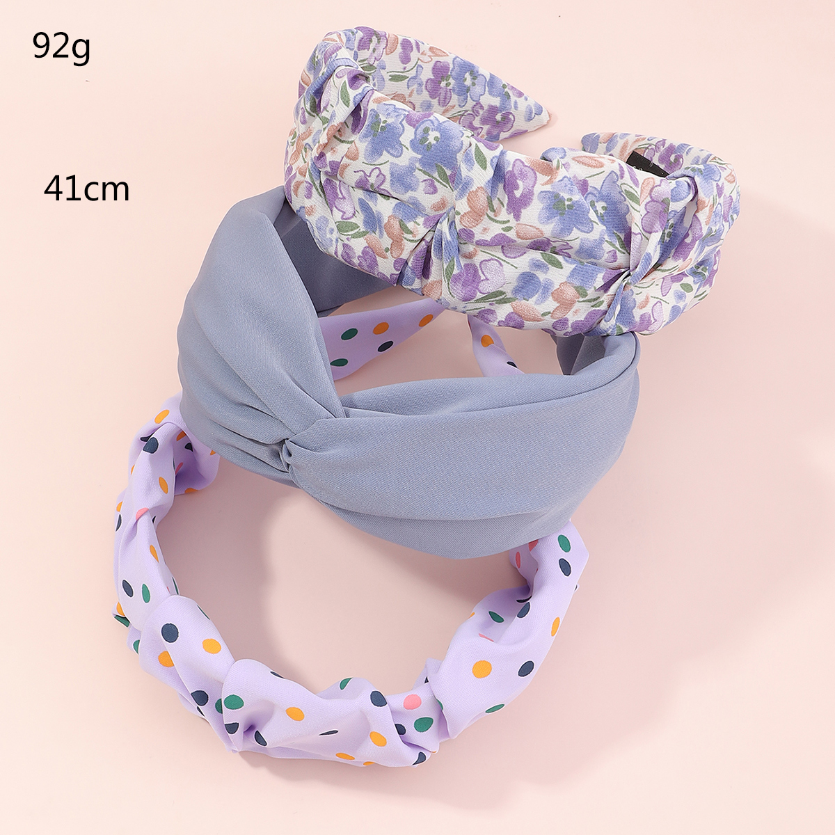 Korean Fashion Style New Polka-dot Sweet Floral Solid Color Hairband Set display picture 2