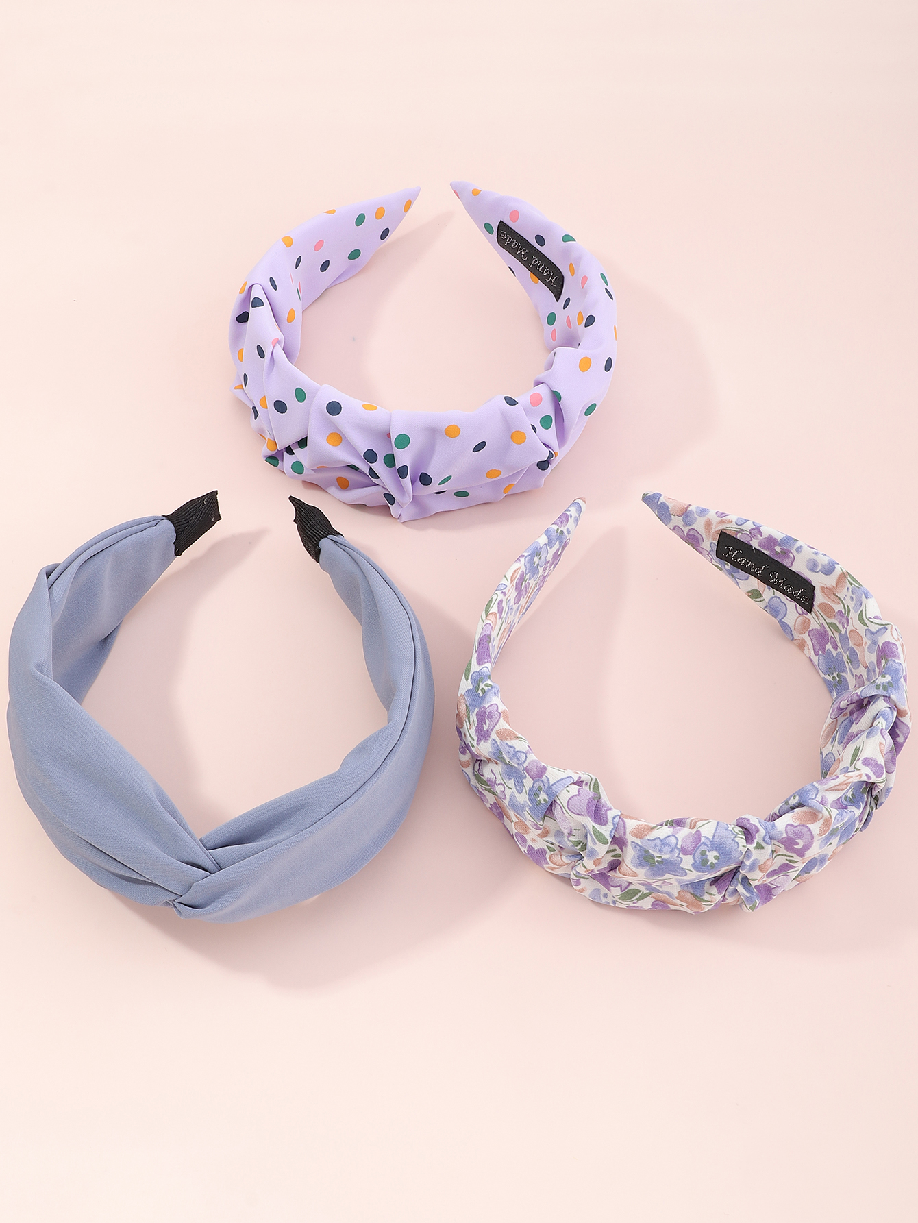 Korean Fashion Style New Polka-dot Sweet Floral Solid Color Hairband Set display picture 4