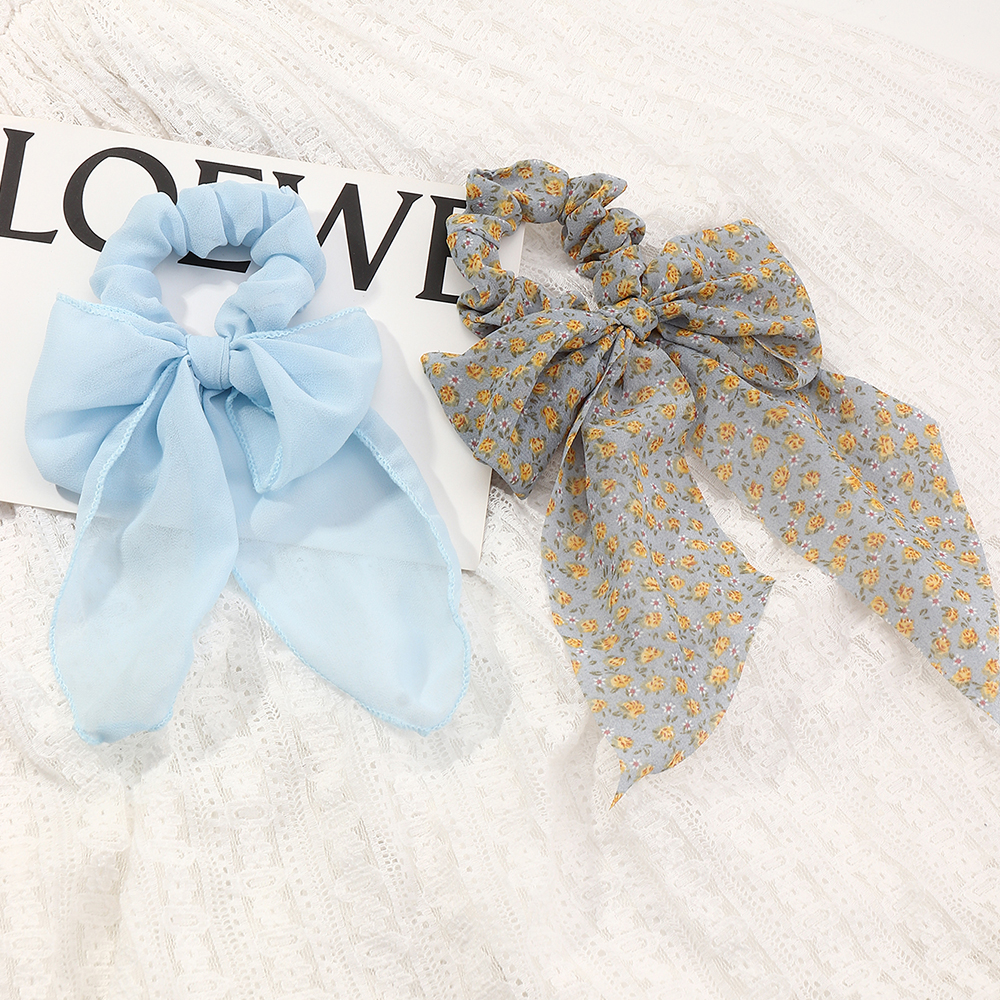 Korean New Style Fashion Solid Color Bow Hair Scrunchies display picture 4