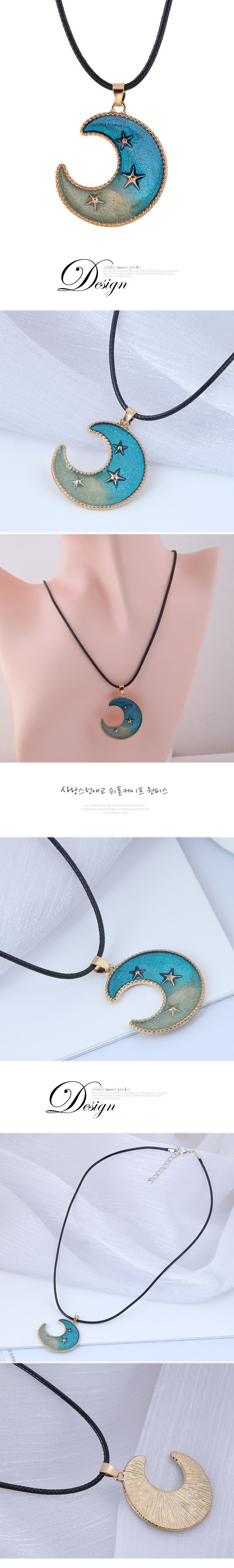 Korean Fashion Concise Starry Wax Rope Necklace display picture 1