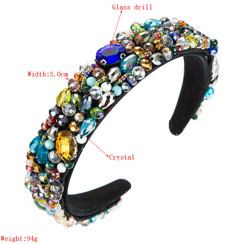Bohemian Style Rhinestone Baroque Crystal Wide-brimmed Headbands display picture 1