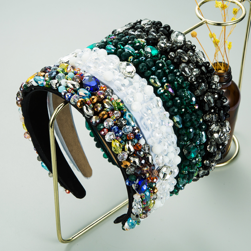 Bohemian Style Rhinestone Baroque Crystal Wide-brimmed Headbands display picture 2