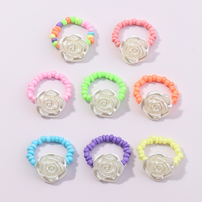 Cartoon Cute Flower Children's Ring Wholesale display picture 4
