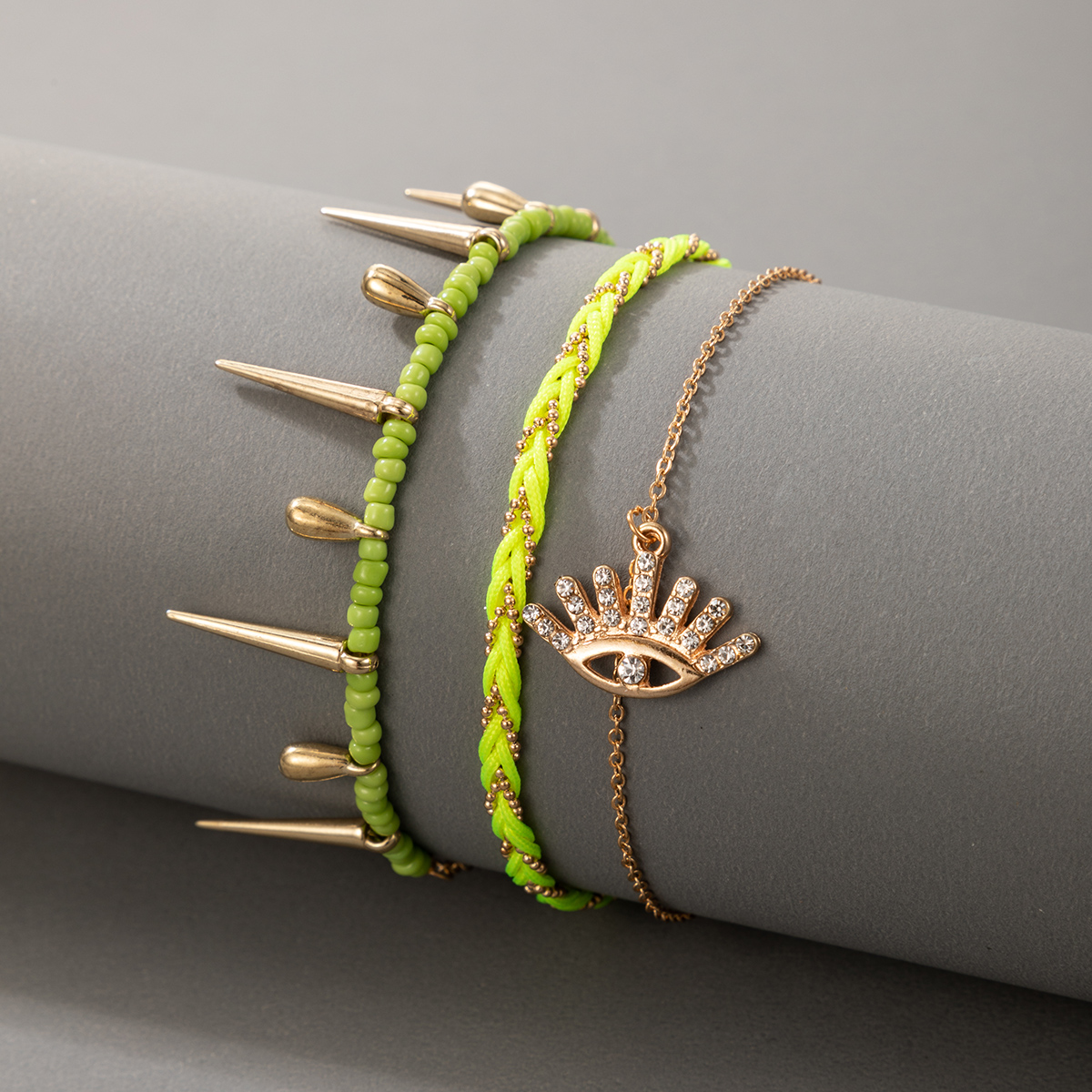 New Style Fashion Wild Line Rope Warhead Tassel Eye Bracelet 3-piece Set display picture 1