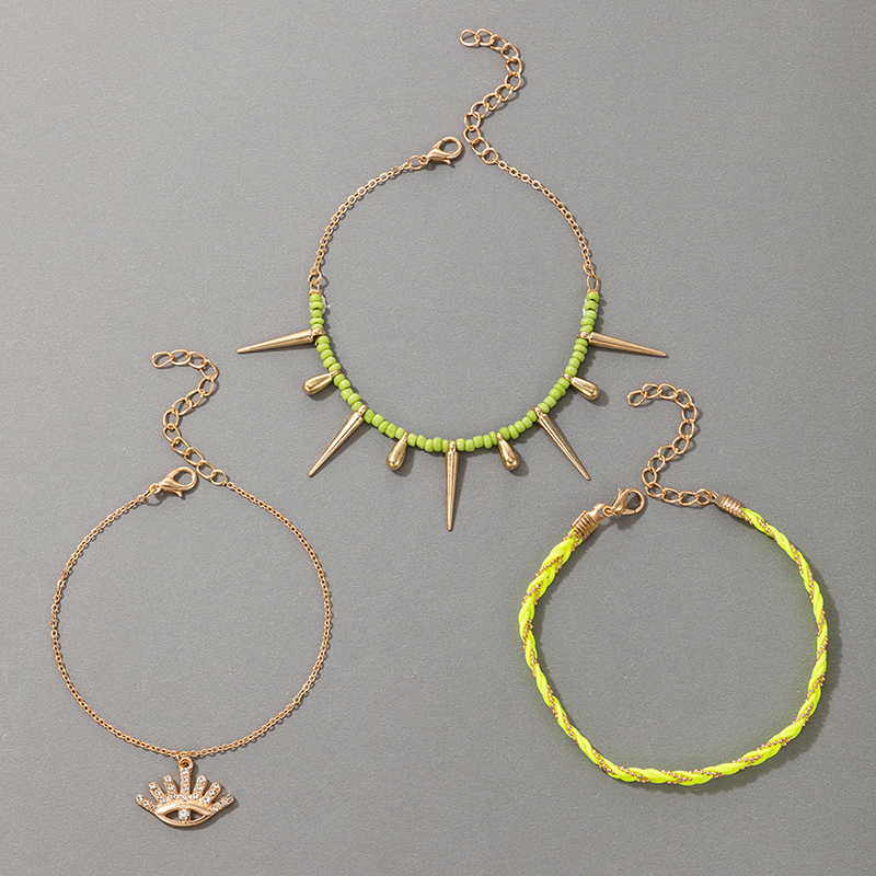 New Style Fashion Wild Line Rope Warhead Tassel Eye Bracelet 3-piece Set display picture 4