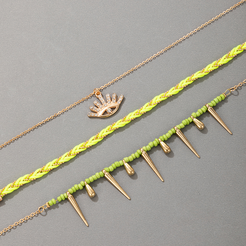 New Style Fashion Wild Line Rope Warhead Tassel Eye Bracelet 3-piece Set display picture 5