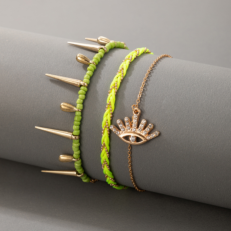 New Style Fashion Wild Line Rope Warhead Tassel Eye Bracelet 3-piece Set display picture 6