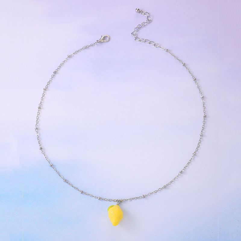 Fashion Style New Alloy Fruit Pendant Lemon Style Necklace display picture 2