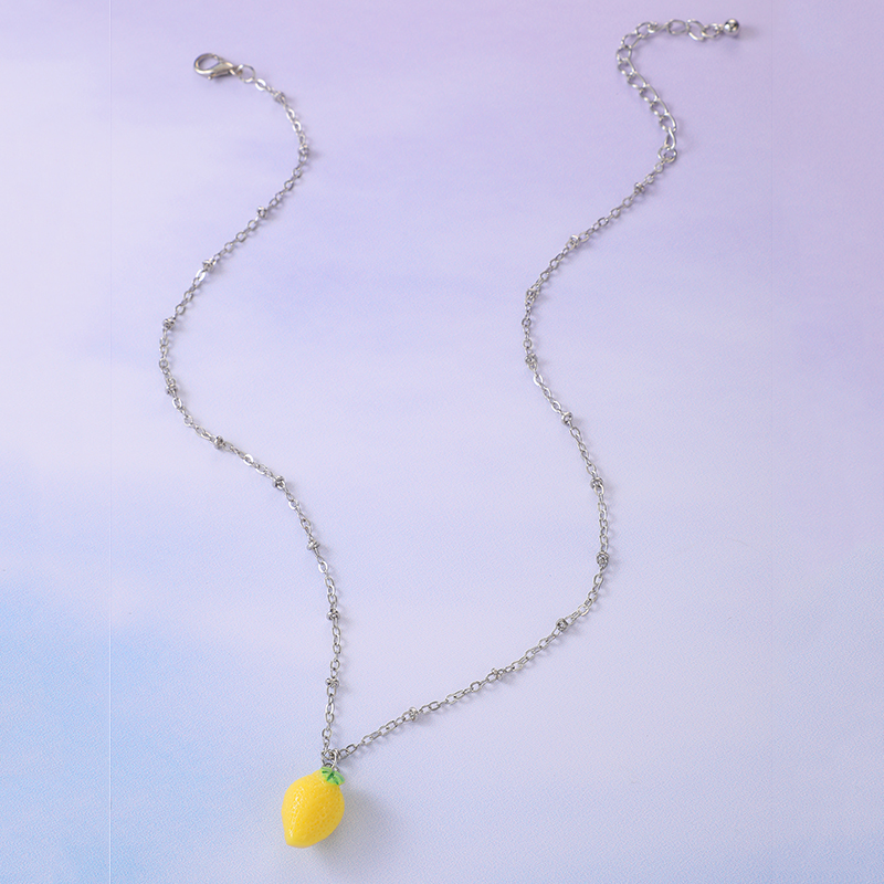Fashion Style New Alloy Fruit Pendant Lemon Style Necklace display picture 3