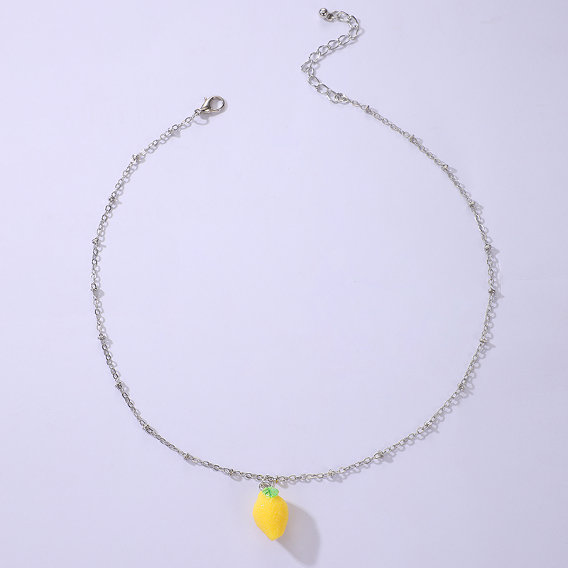 Fashion Style New Alloy Fruit Pendant Lemon Style Necklace display picture 5