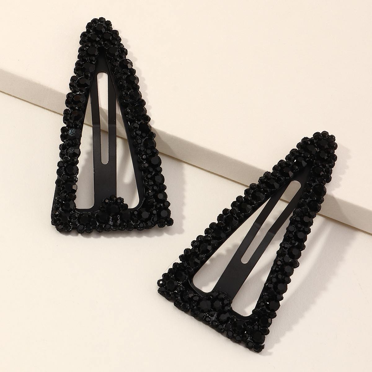 Korea's New Style Full Diamond Triangle Geometric Diamond Hairpin Set display picture 1