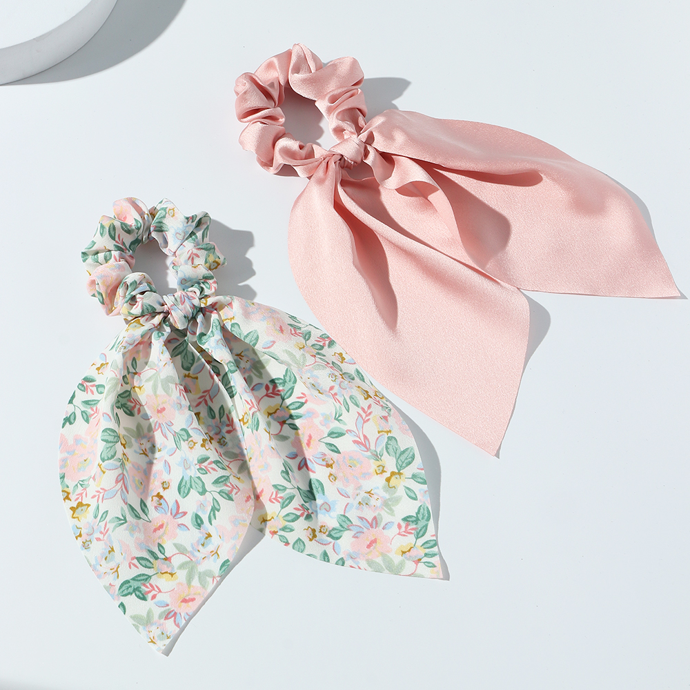 Korean Floral Fashion Style New Ribbon Hair Scrunchies Set display picture 4