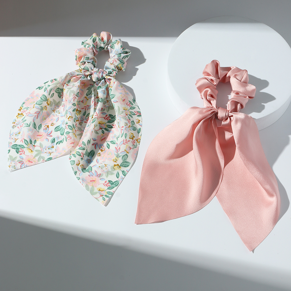 Korean Floral Fashion Style New Ribbon Hair Scrunchies Set display picture 6
