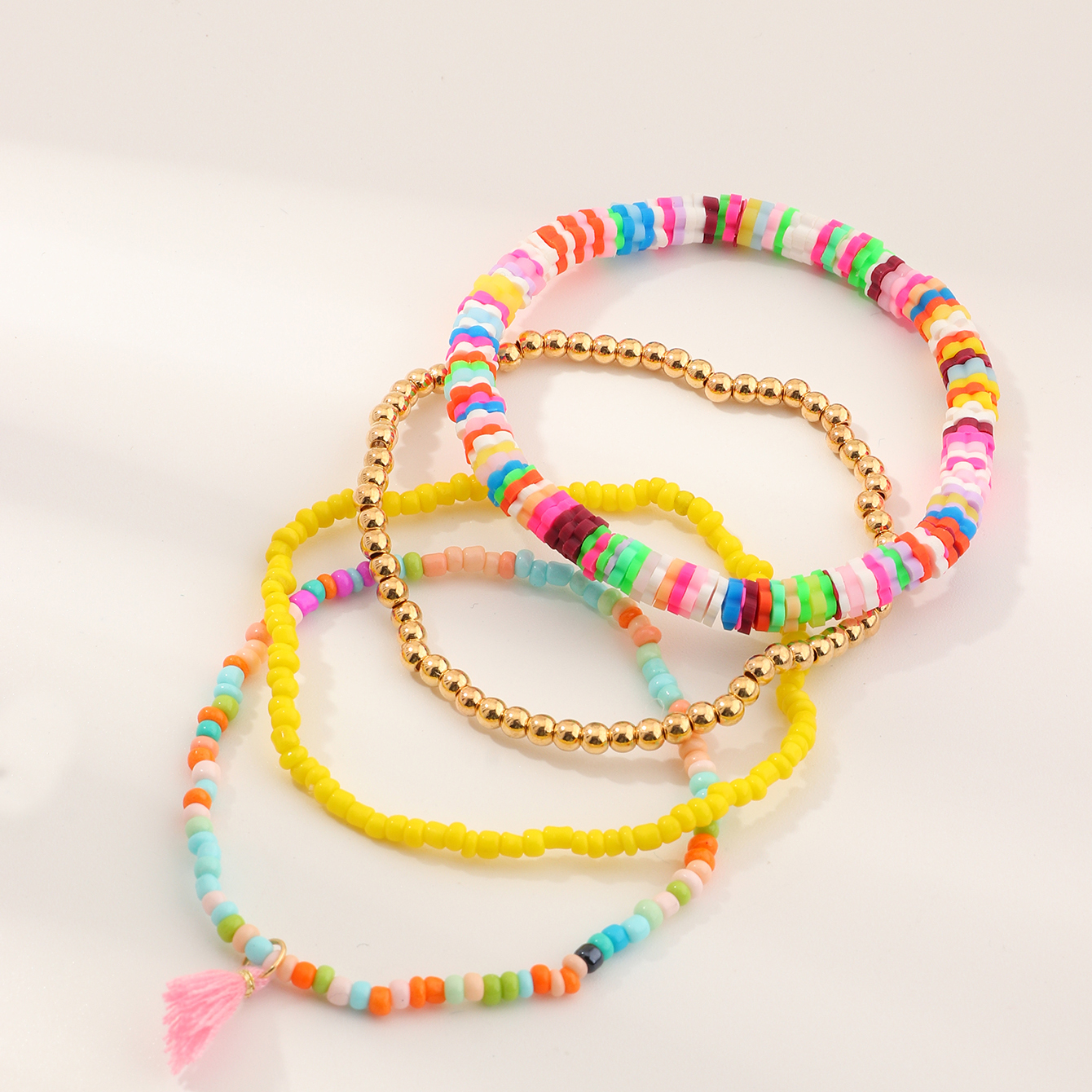 Simple Fashion Style Tassels Adjustable Rice Bead Bracelet Set display picture 1