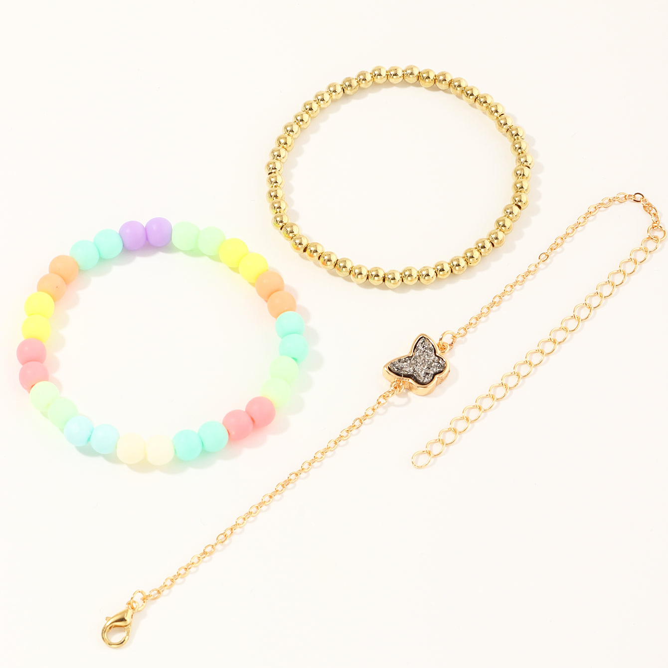 Fashion Creative Handmade Colorful Rice Bead Butterfly Bracelet Set display picture 2