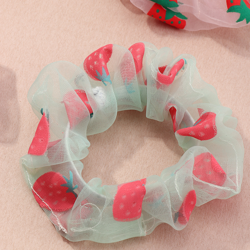 Fashion Strawberry Printing Hair Scrunchies display picture 4