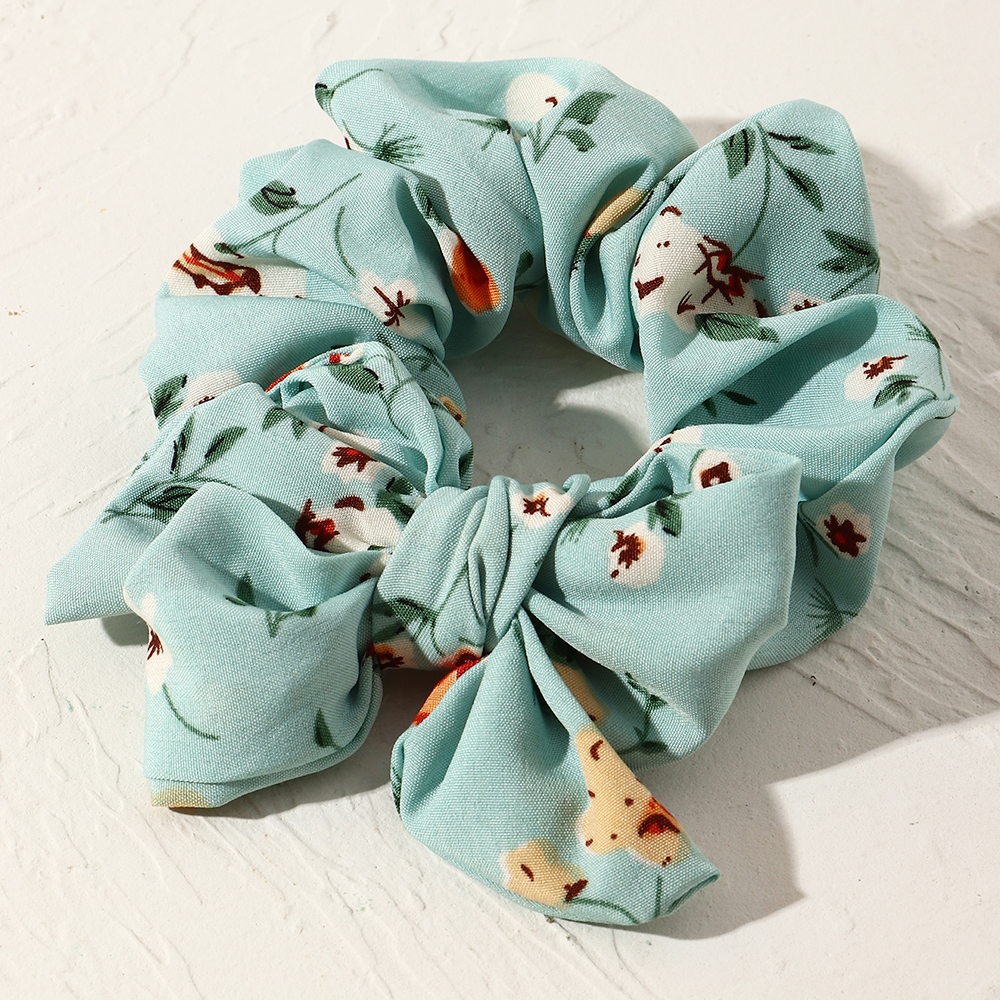 Retro Floral Bowknot Fabric Hair Scrunchies display picture 4