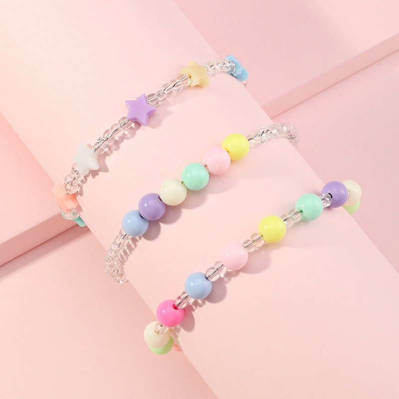 Korean Style Cute Cartoon Color Bead Children's Bracelet display picture 1