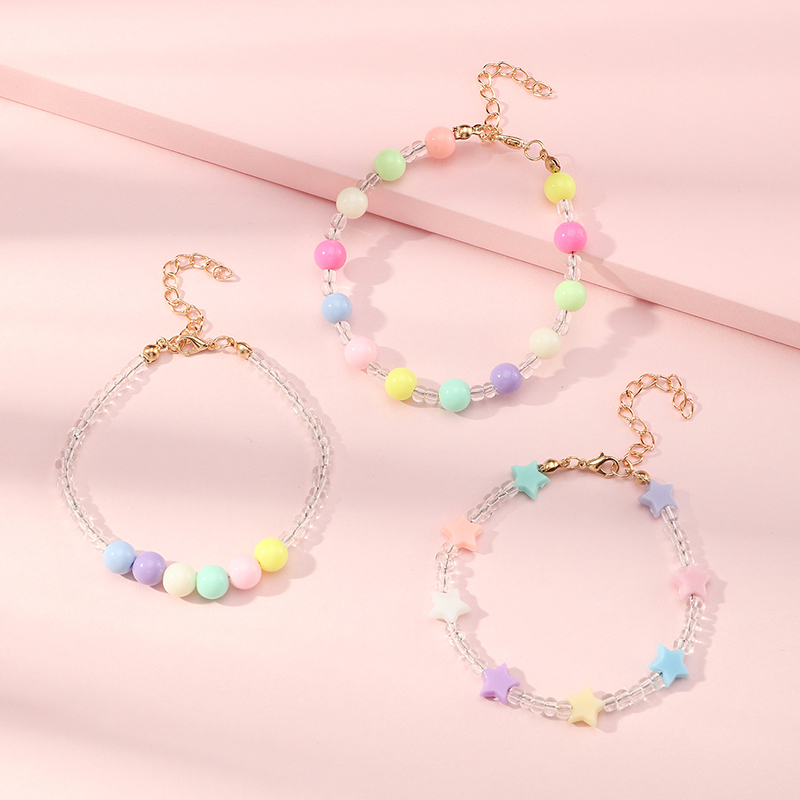 Korean Style Cute Cartoon Color Bead Children's Bracelet display picture 2
