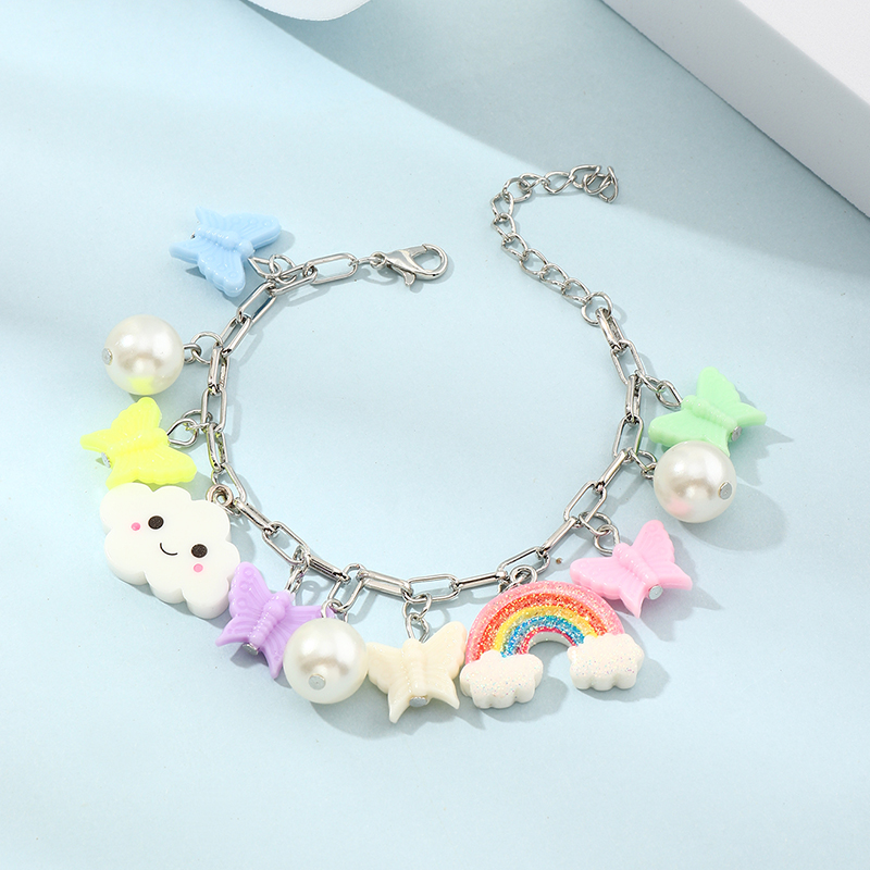 Fashion Rainbow Cloud Five-pointed Star Children's Bracelet display picture 4