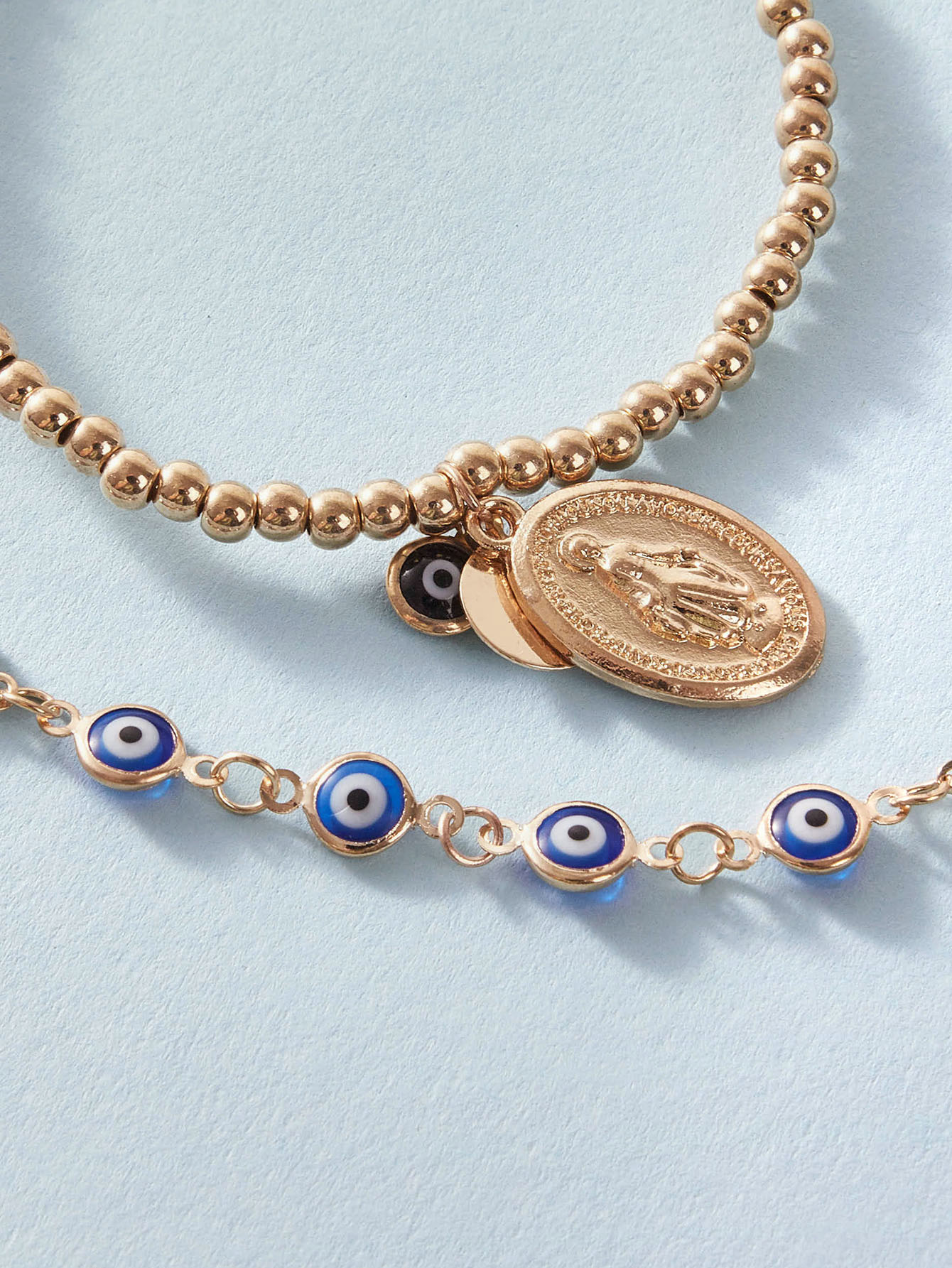 Bracelet De Cheville De Combinaison De Chaîne Bleue De Pendentif D&#39;ange De Style Simple display picture 1