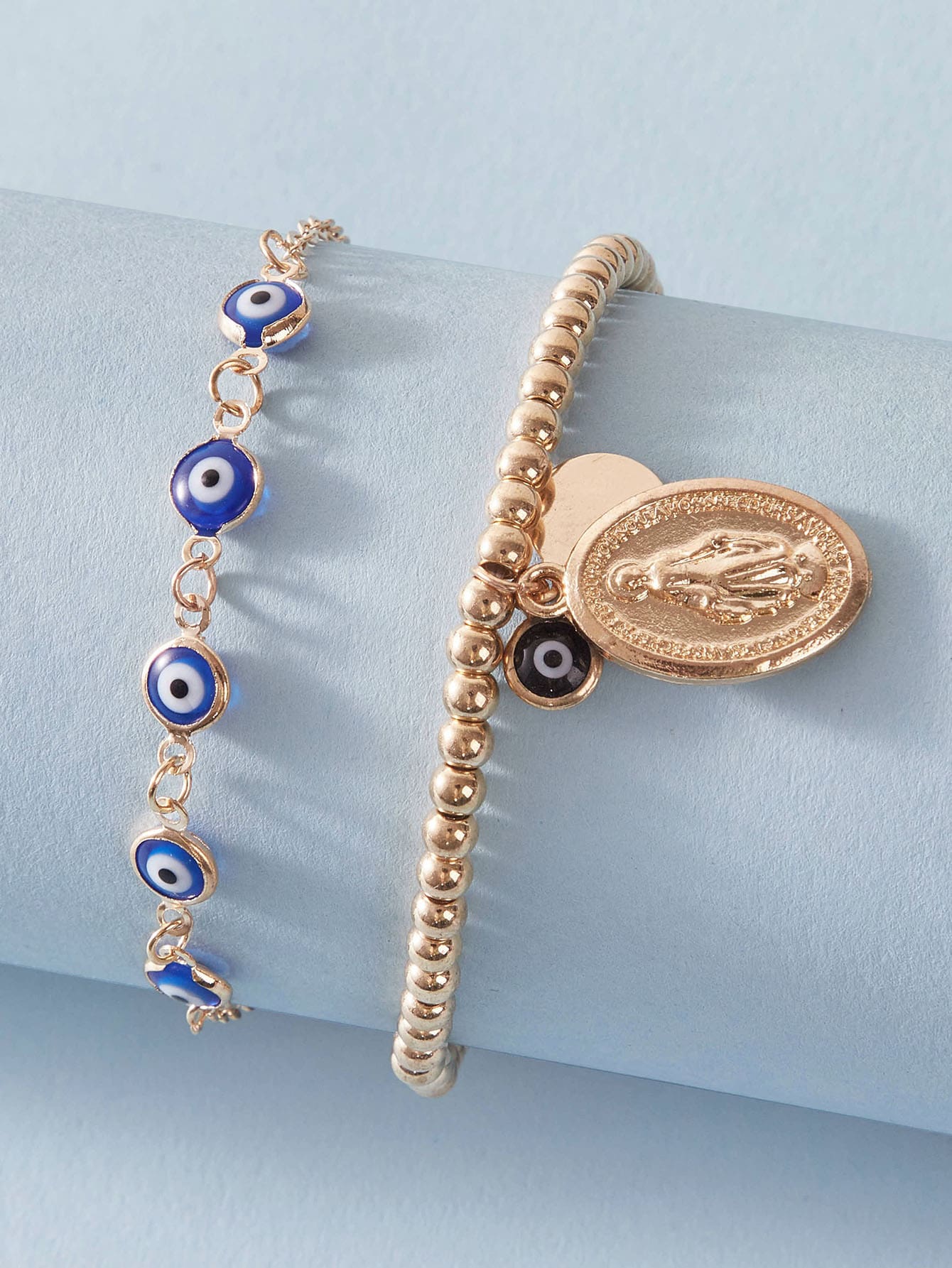 Bracelet De Cheville De Combinaison De Chaîne Bleue De Pendentif D&#39;ange De Style Simple display picture 2