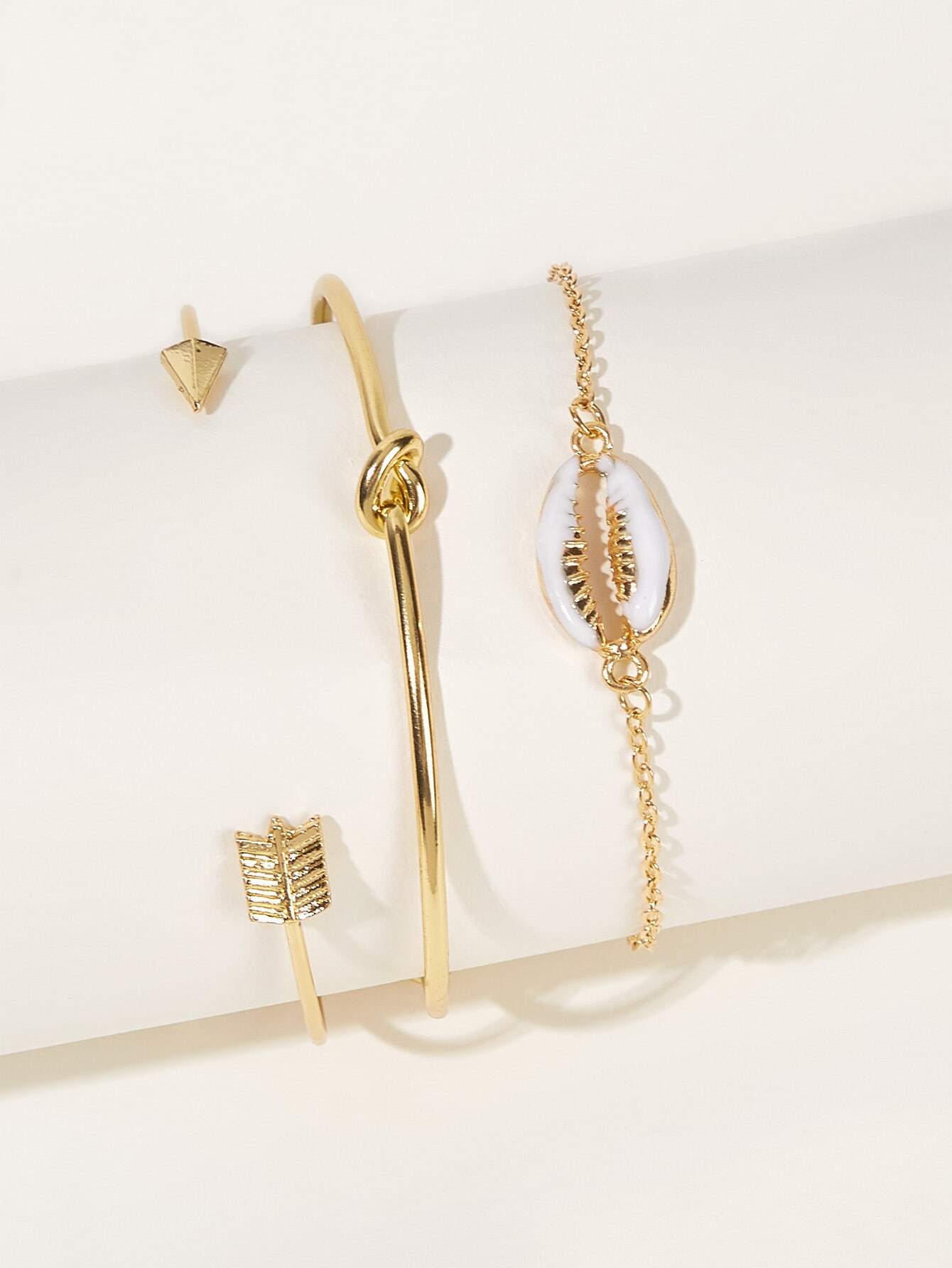 Fashion New Style Shell Knotted Arrow Bracelet Set display picture 1