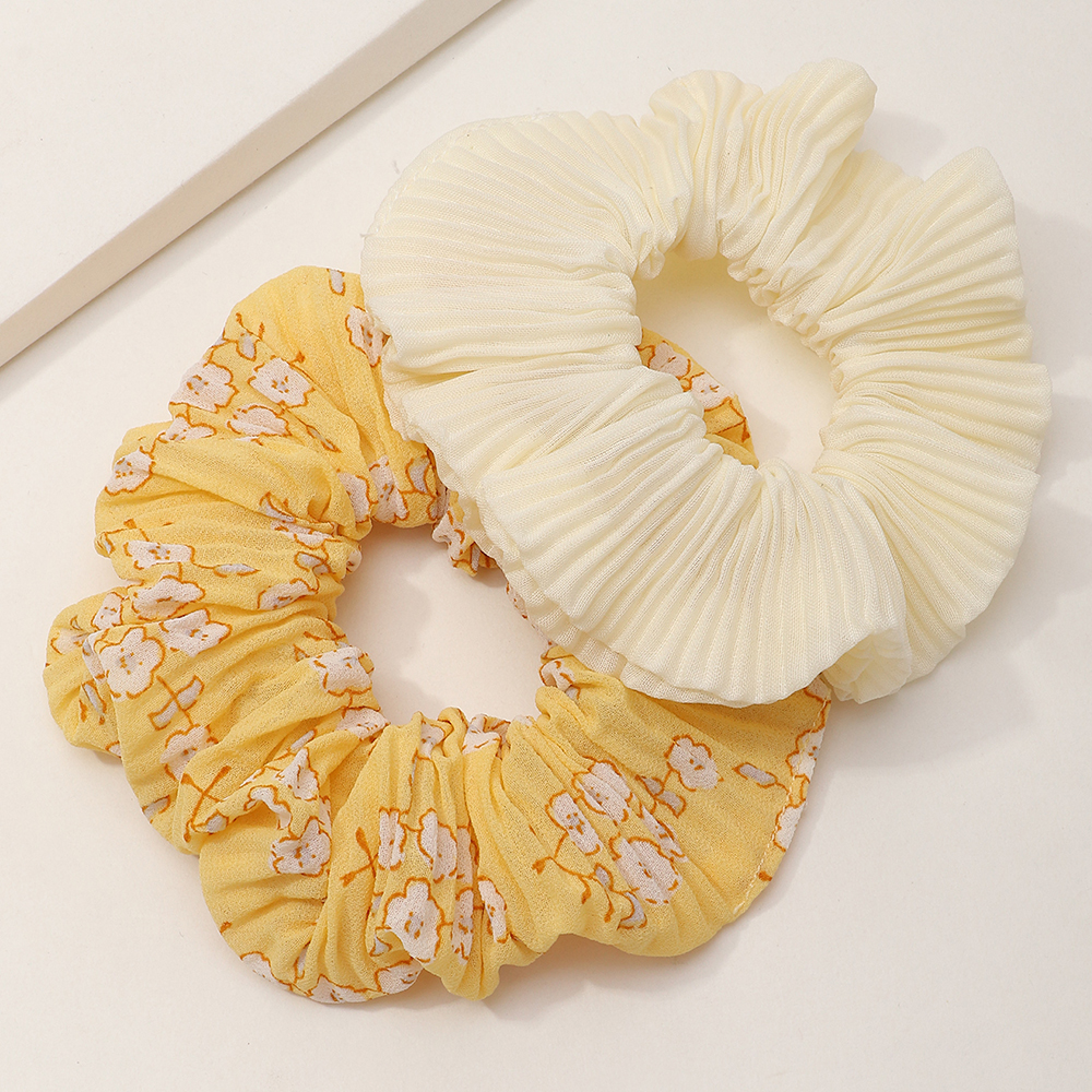 Fashion Style New Elastic Chiffon Solid Color Hair Scrunchies Set display picture 2