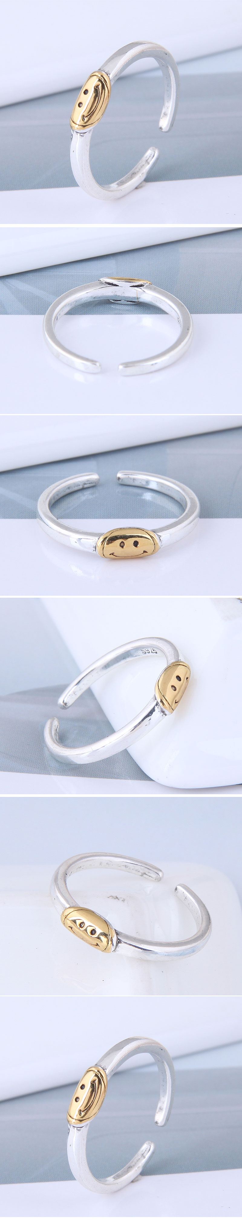 Neuer Stil Mode Einfacher Süßer Smiley Offener Ring display picture 1