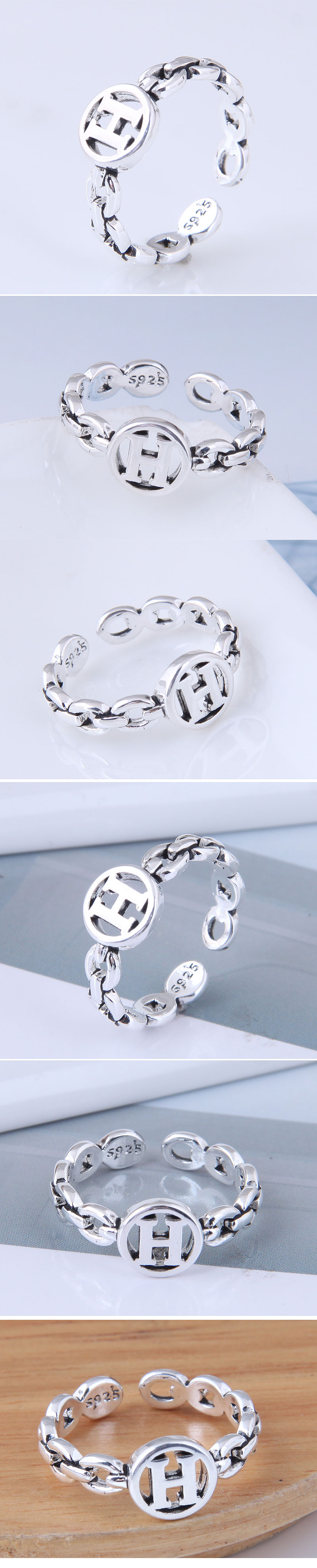 New Style Fashion Simple Retro Open Ring display picture 1