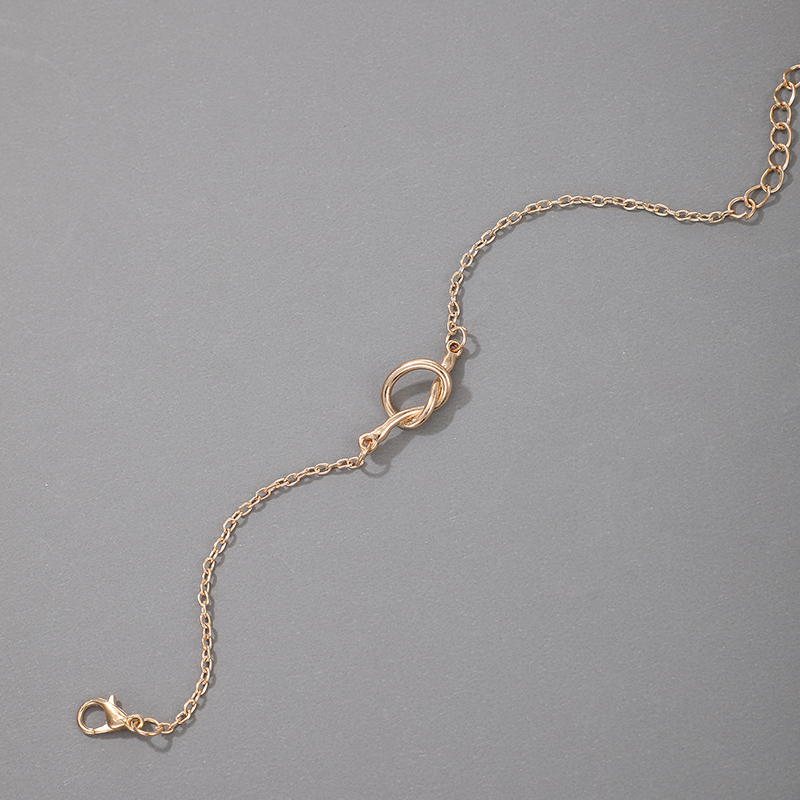 Simple Geometric Fashion Knotted Alloy Anklet display picture 3