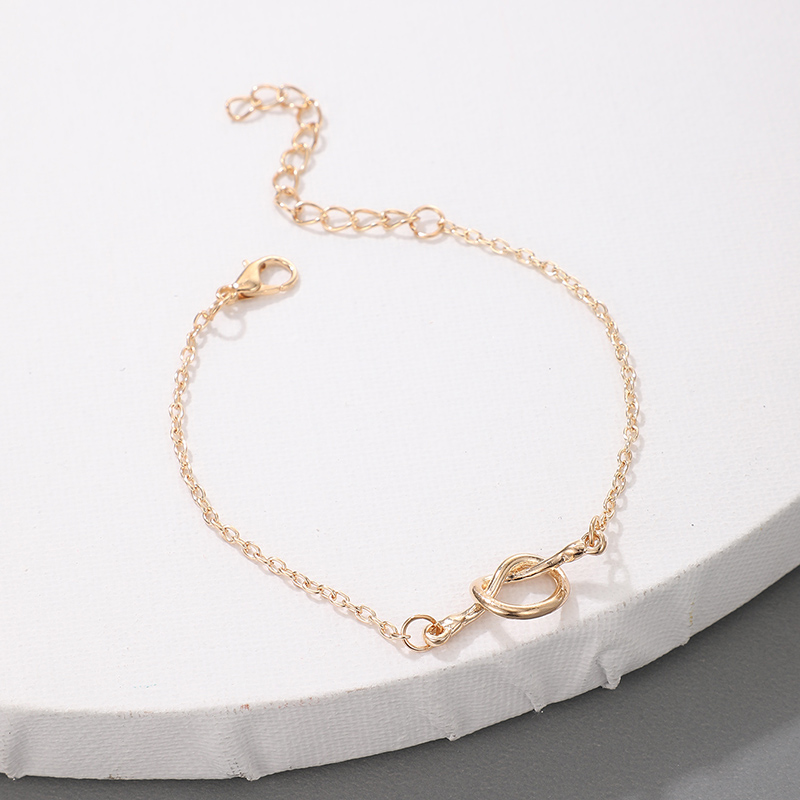 Simple Geometric Fashion Knotted Alloy Anklet display picture 4