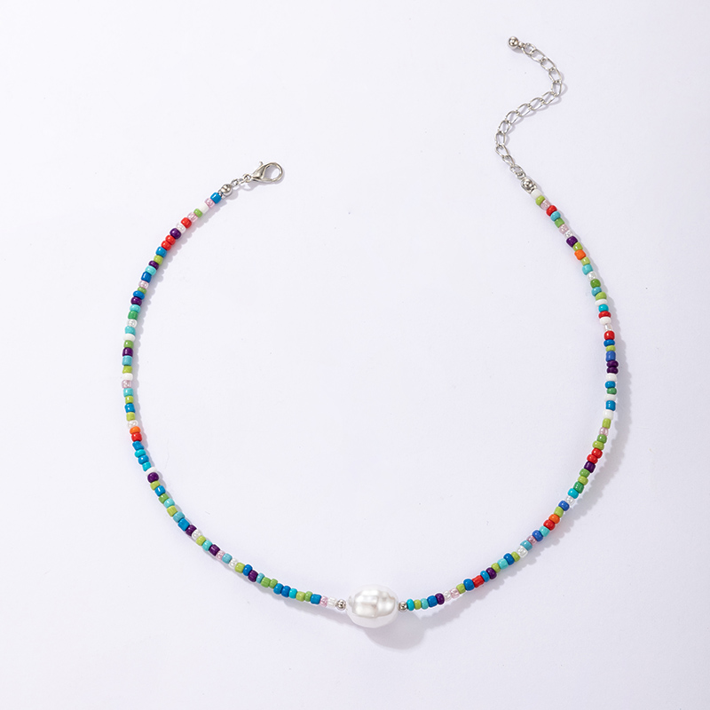 New Bohemian Fashion Pearl Rice Bead Necklace display picture 5