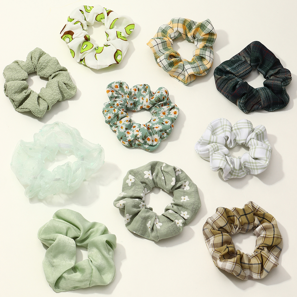 New Korean Campus Style Simple Printing Hair Scrunchies Set display picture 1