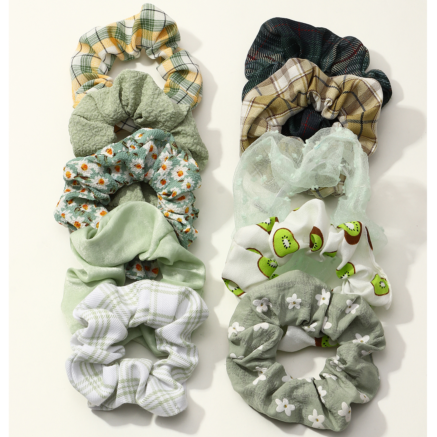 New Korean Campus Style Simple Printing Hair Scrunchies Set display picture 2