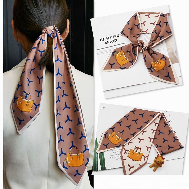 Fashion New Style Fruit Flower Long Tie Hair Silk Scarf Headband display picture 4