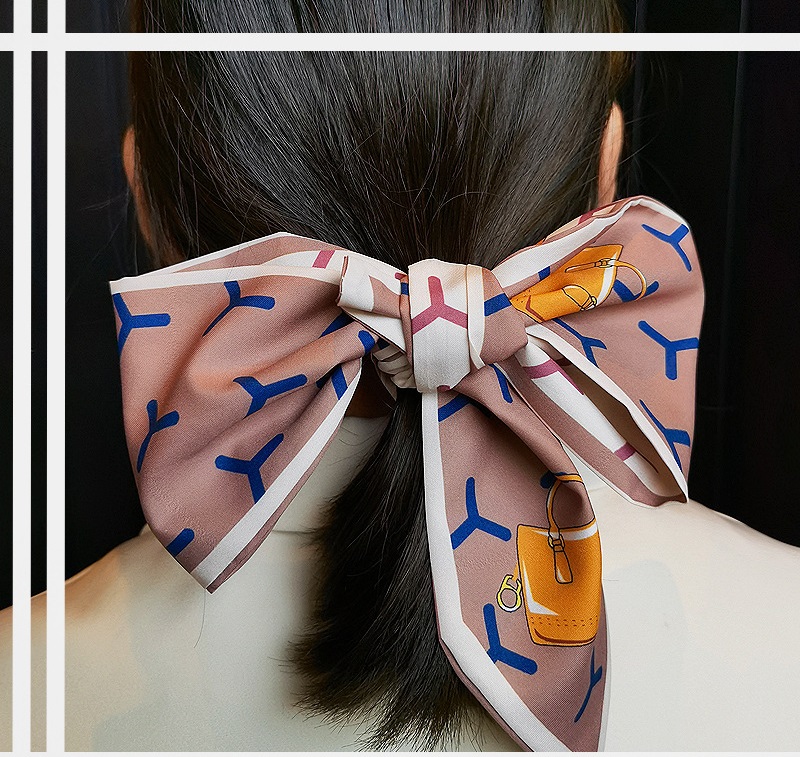 Mode Neue Art Obstblume Lange Krawatte Haar Seidenschal Stirnband display picture 5