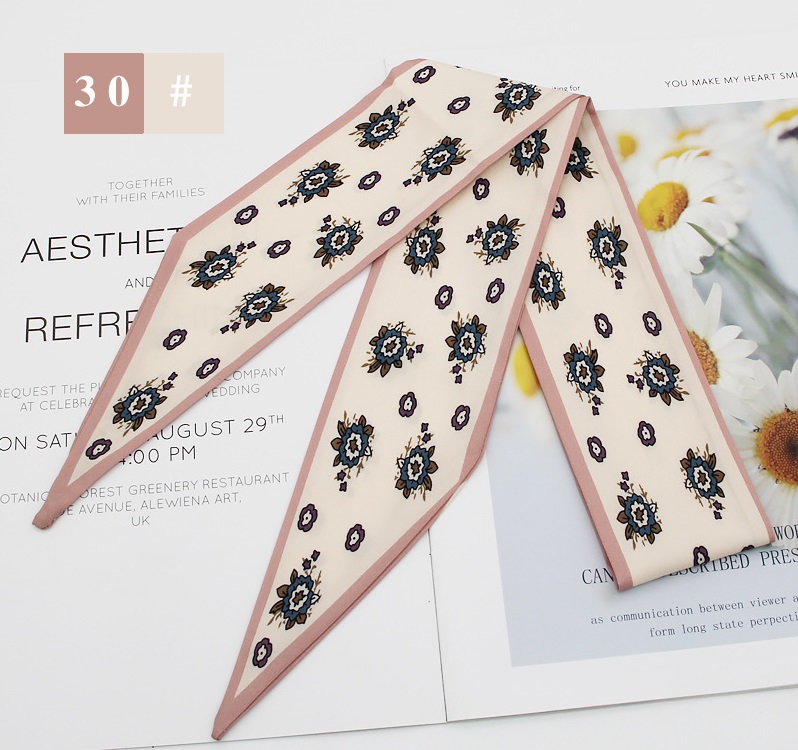 Mode Neue Art Obstblume Lange Krawatte Haar Seidenschal Stirnband display picture 15