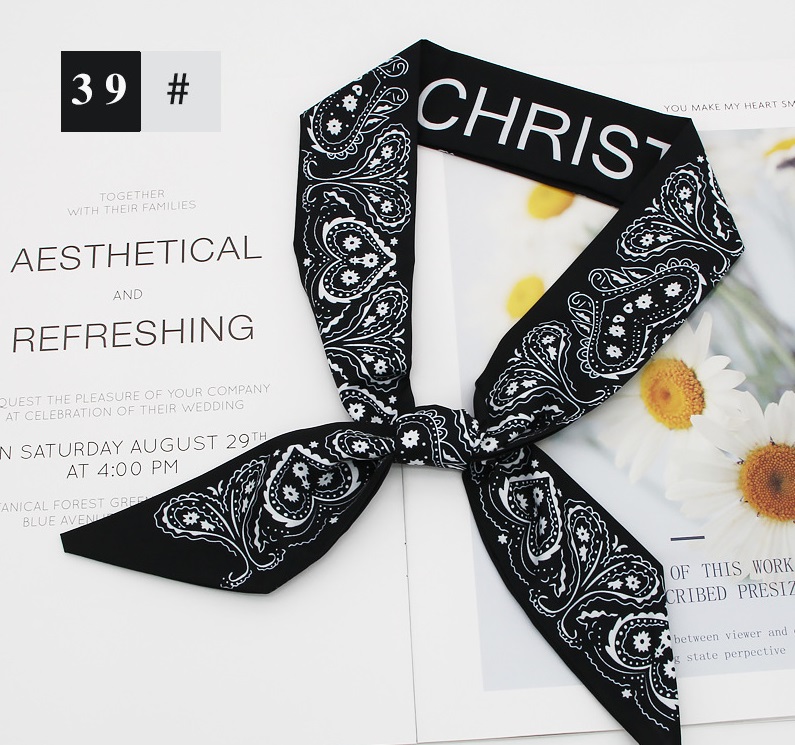Mode Neue Art Obstblume Lange Krawatte Haar Seidenschal Stirnband display picture 32